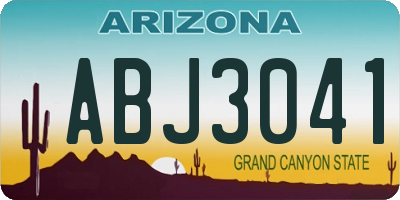 AZ license plate ABJ3041