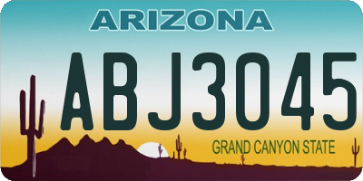 AZ license plate ABJ3045