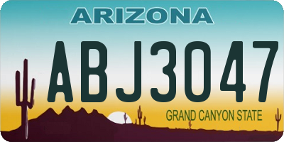 AZ license plate ABJ3047