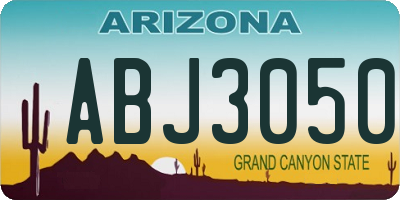 AZ license plate ABJ3050