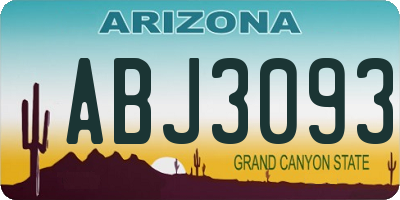 AZ license plate ABJ3093