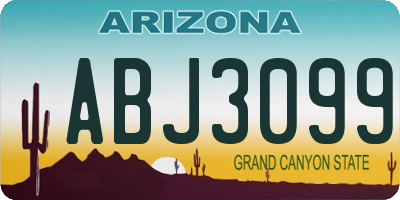 AZ license plate ABJ3099