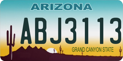 AZ license plate ABJ3113
