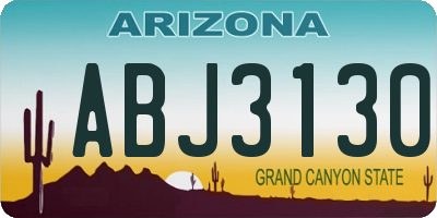 AZ license plate ABJ3130