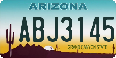 AZ license plate ABJ3145