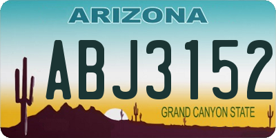 AZ license plate ABJ3152