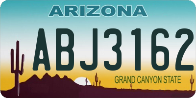 AZ license plate ABJ3162