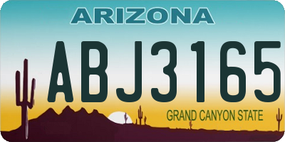 AZ license plate ABJ3165