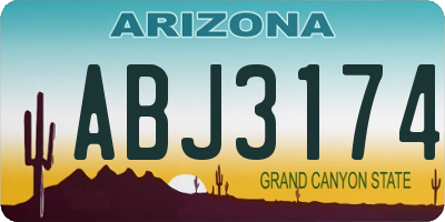 AZ license plate ABJ3174