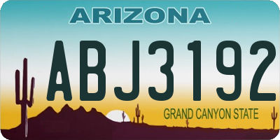 AZ license plate ABJ3192
