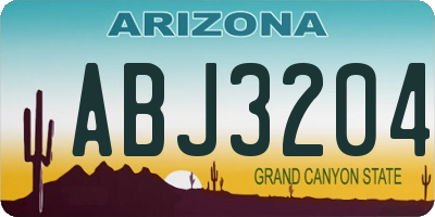 AZ license plate ABJ3204