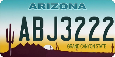 AZ license plate ABJ3222