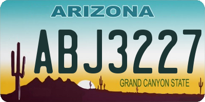 AZ license plate ABJ3227
