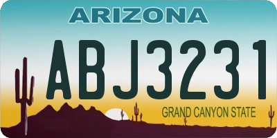 AZ license plate ABJ3231
