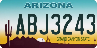 AZ license plate ABJ3243