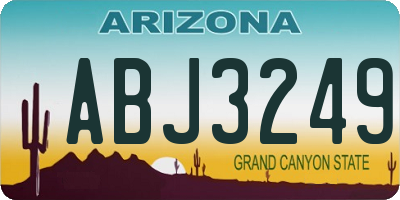AZ license plate ABJ3249