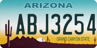AZ license plate ABJ3254