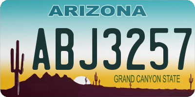 AZ license plate ABJ3257