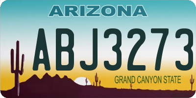 AZ license plate ABJ3273