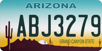 AZ license plate ABJ3279