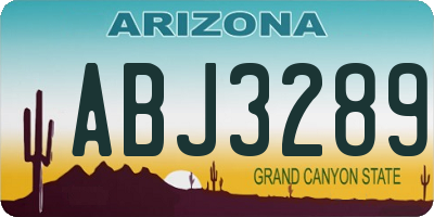 AZ license plate ABJ3289