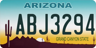AZ license plate ABJ3294
