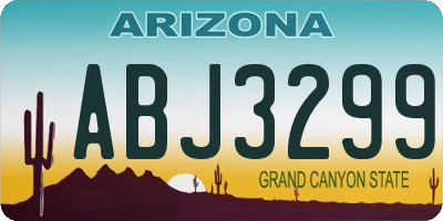 AZ license plate ABJ3299