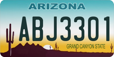 AZ license plate ABJ3301
