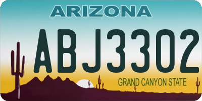 AZ license plate ABJ3302