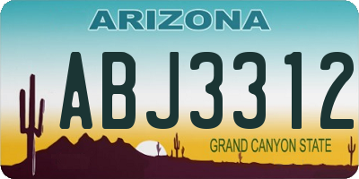 AZ license plate ABJ3312