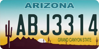 AZ license plate ABJ3314