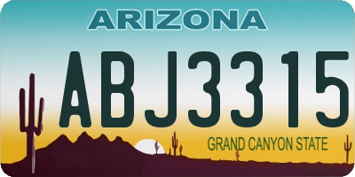 AZ license plate ABJ3315