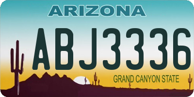 AZ license plate ABJ3336