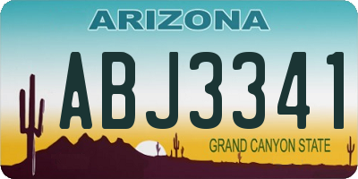 AZ license plate ABJ3341
