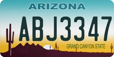 AZ license plate ABJ3347