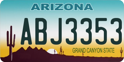 AZ license plate ABJ3353