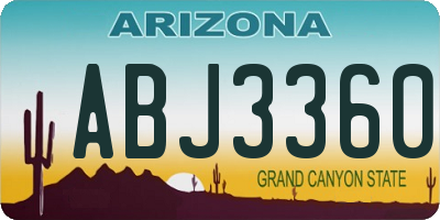 AZ license plate ABJ3360
