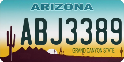 AZ license plate ABJ3389