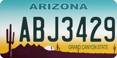 AZ license plate ABJ3429