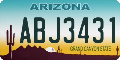 AZ license plate ABJ3431
