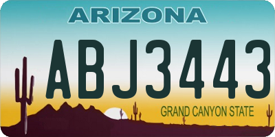 AZ license plate ABJ3443