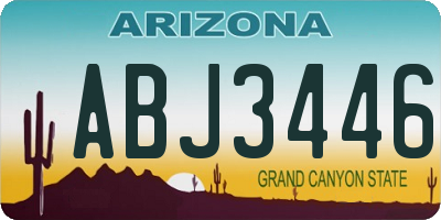 AZ license plate ABJ3446