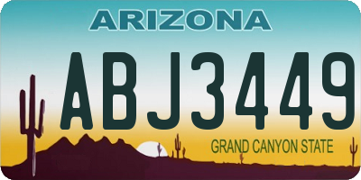 AZ license plate ABJ3449