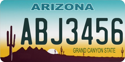 AZ license plate ABJ3456