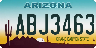 AZ license plate ABJ3463