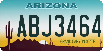 AZ license plate ABJ3464