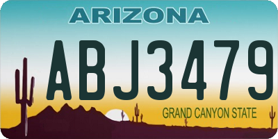 AZ license plate ABJ3479