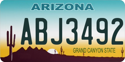 AZ license plate ABJ3492