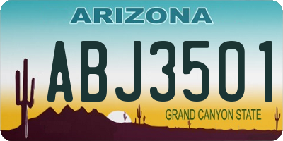 AZ license plate ABJ3501