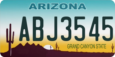 AZ license plate ABJ3545